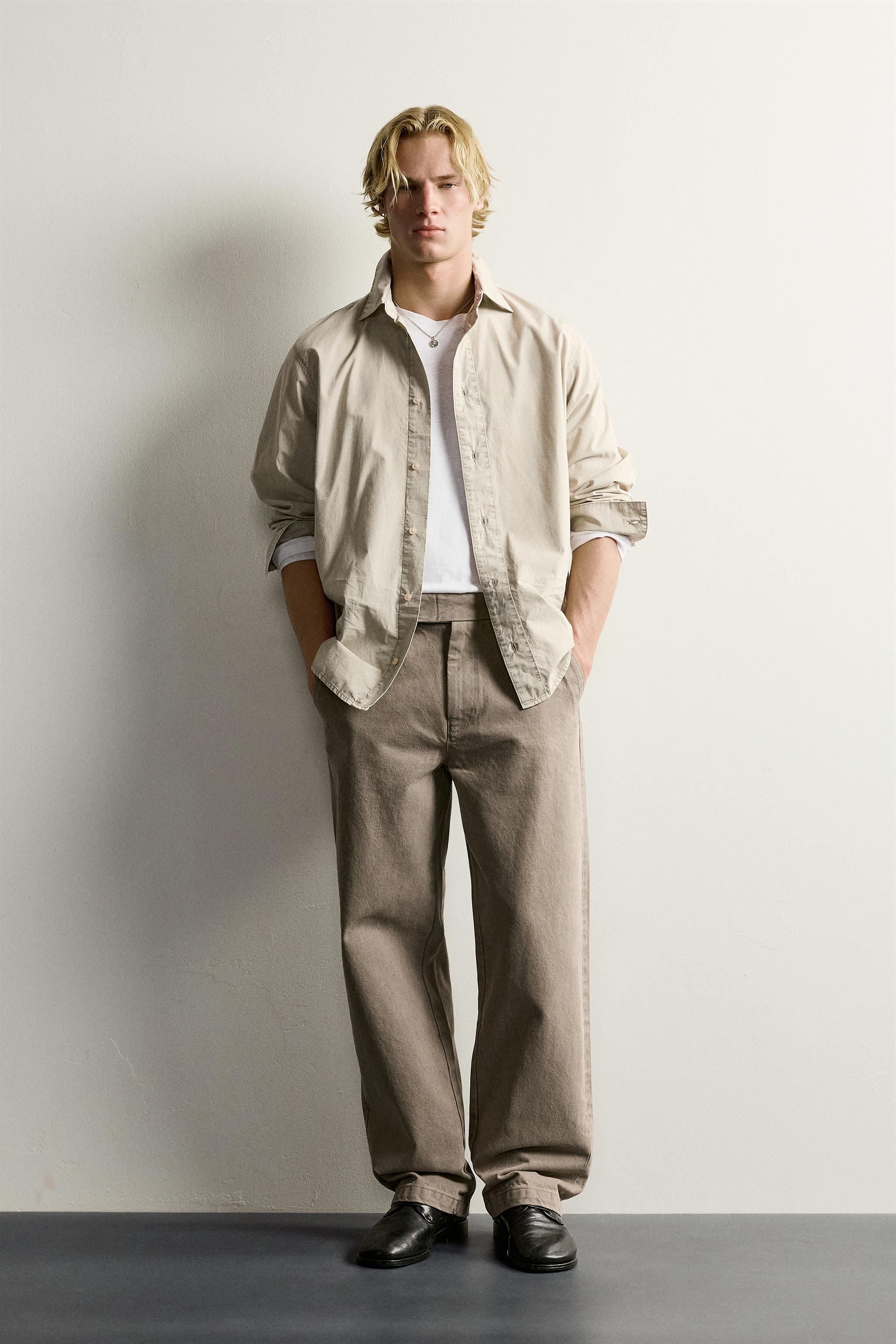 STRAIGHT-FIT CHINO PANTS WITH TABS