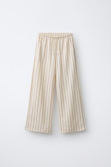 STRIPED WIDE-LEG PYJAMA TROUSERS - Stripes by Zara