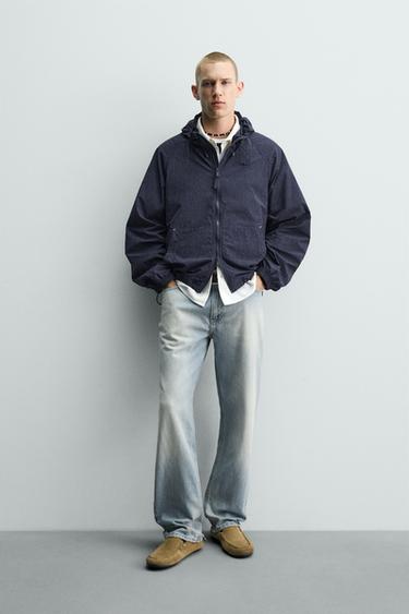 WINDJACKE MIT KAPUZE - Marineblau von Zara