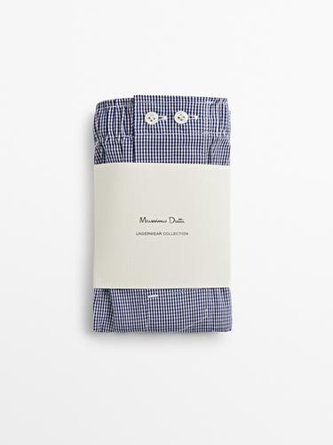Zara Gingham mini boxers - Navy blue