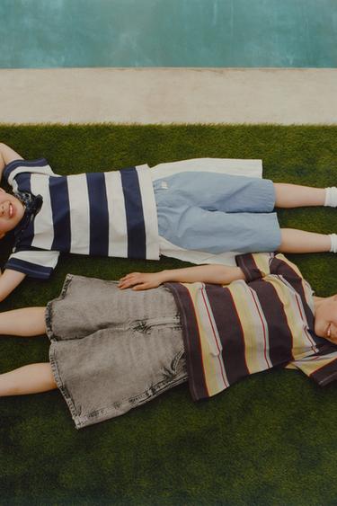 STRIPED POLO SHIRT - Navy blue by Zara