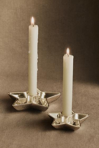 PHOTOPHORE PORCELAINE ÉTOILE NOËL - Doré de Zara - Image 4