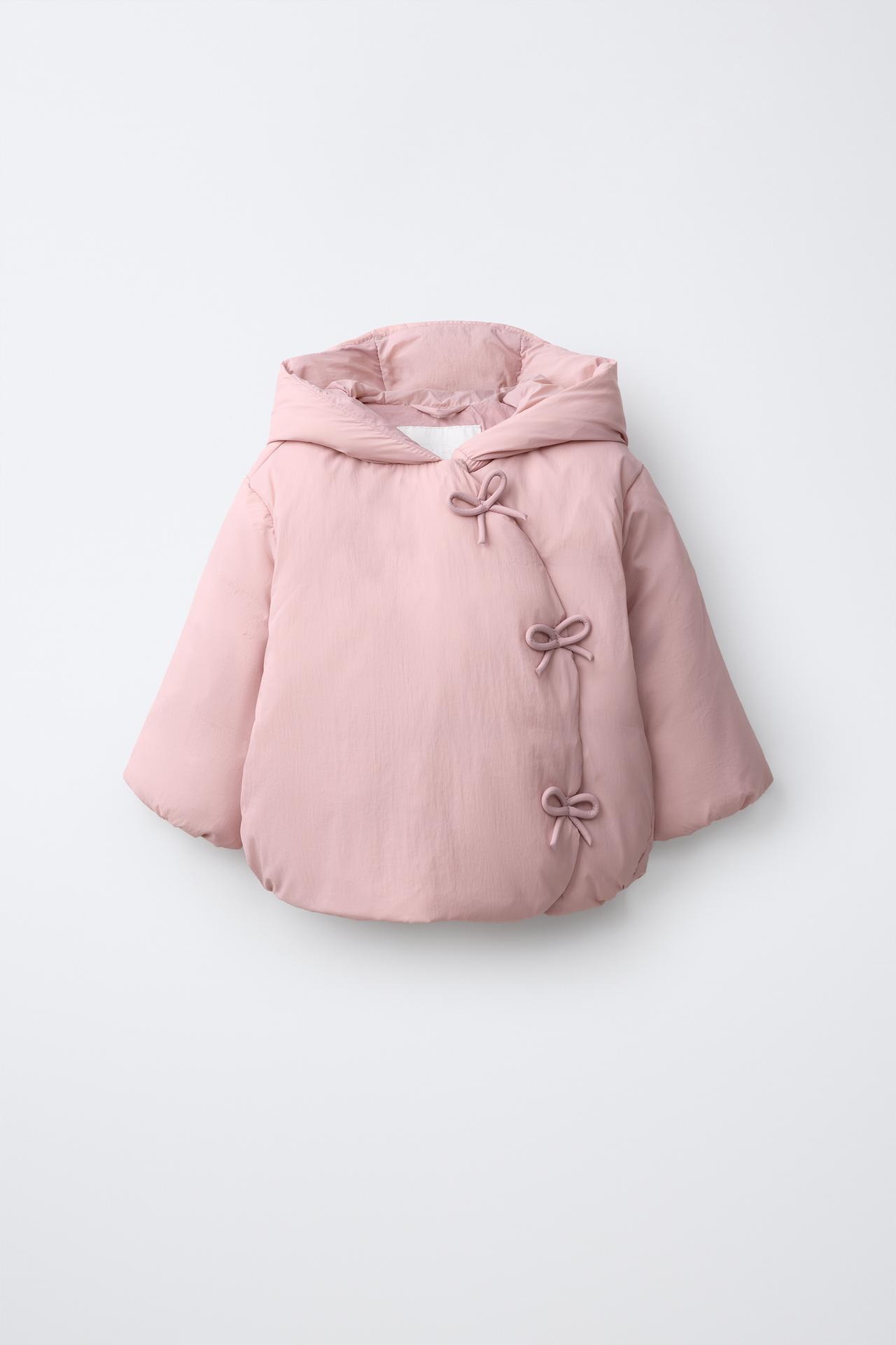WATER REPELLENT NYLON BOW JACKET — Mid-pink