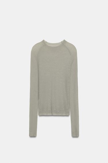 TOP PUNTO EXTRAFINO - Gris claro de Zara