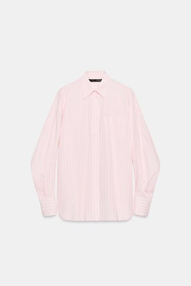CAMISA OVERSIZE POPELINA - Rosas de Zara