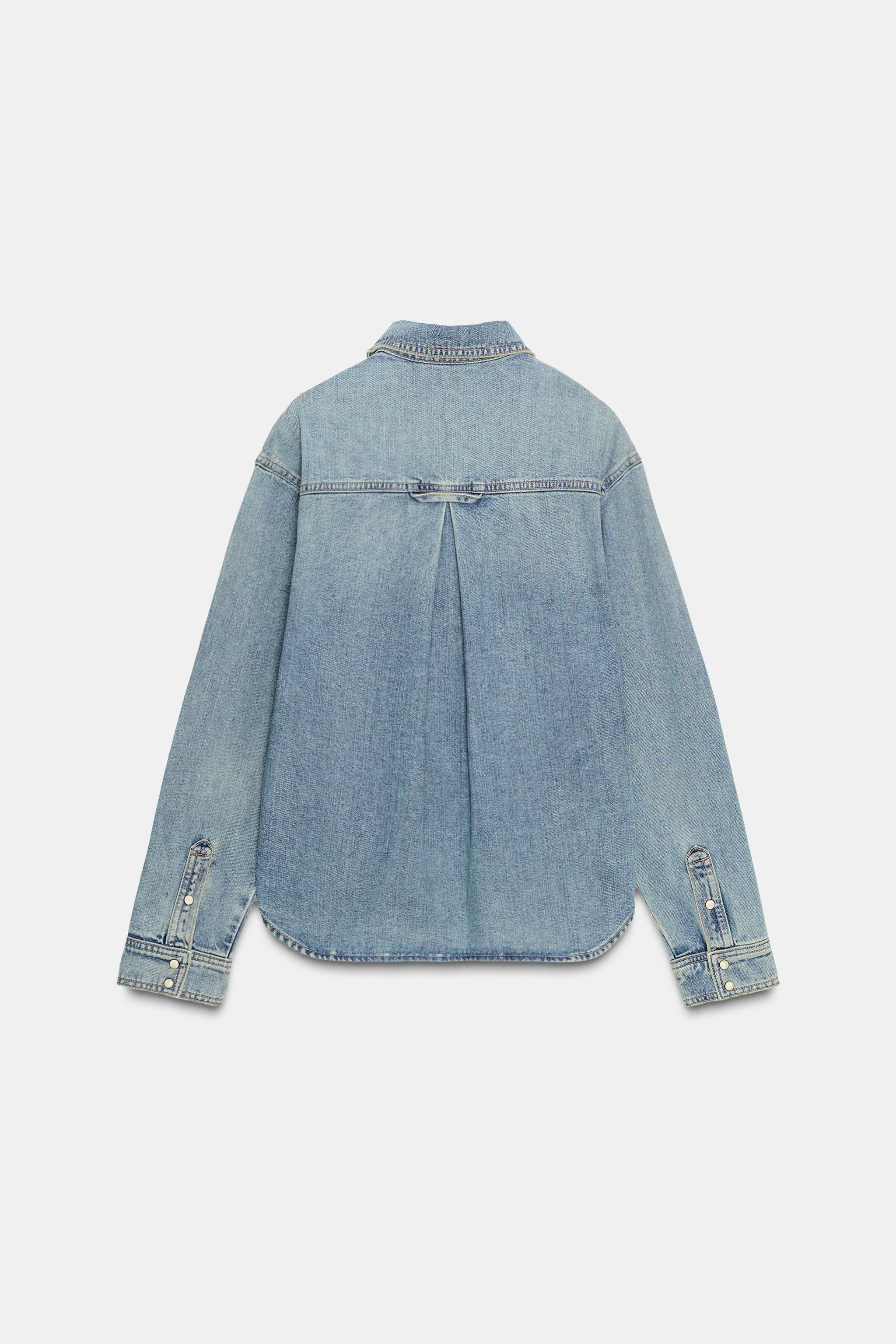 Z1975 DENIM SHIRT - Mid-blue | ZARA United States