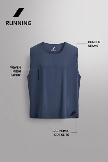 RUNNING PERFORATED TANK TOP - Mid-blue by Zara - Image 5