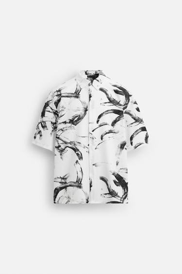 ABSTRACT PRINT SEERSUCKER SHIRT - 024 by Zara