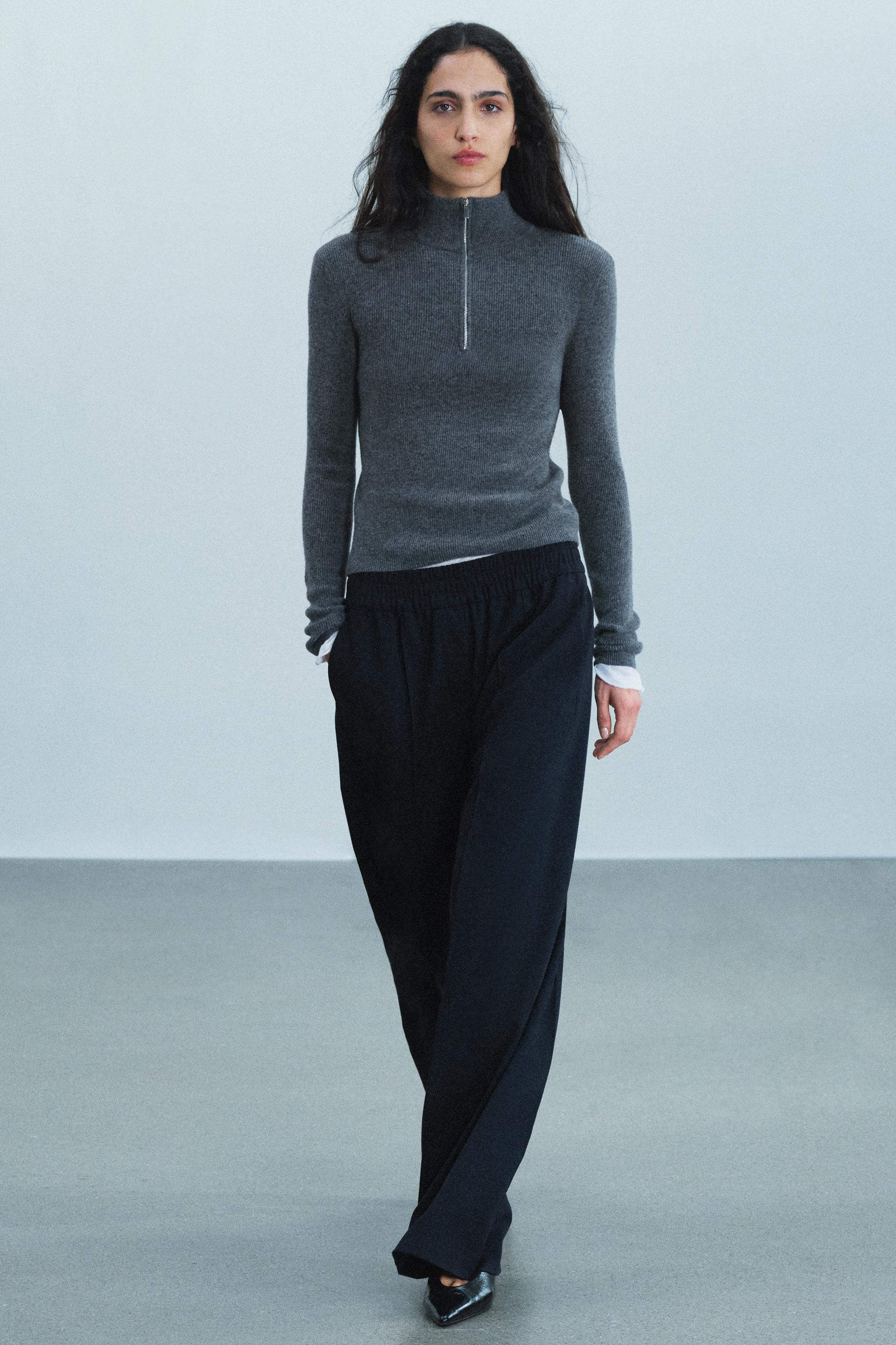 ZW COLLECTION WOOL-BLEND FLOWY PANTS