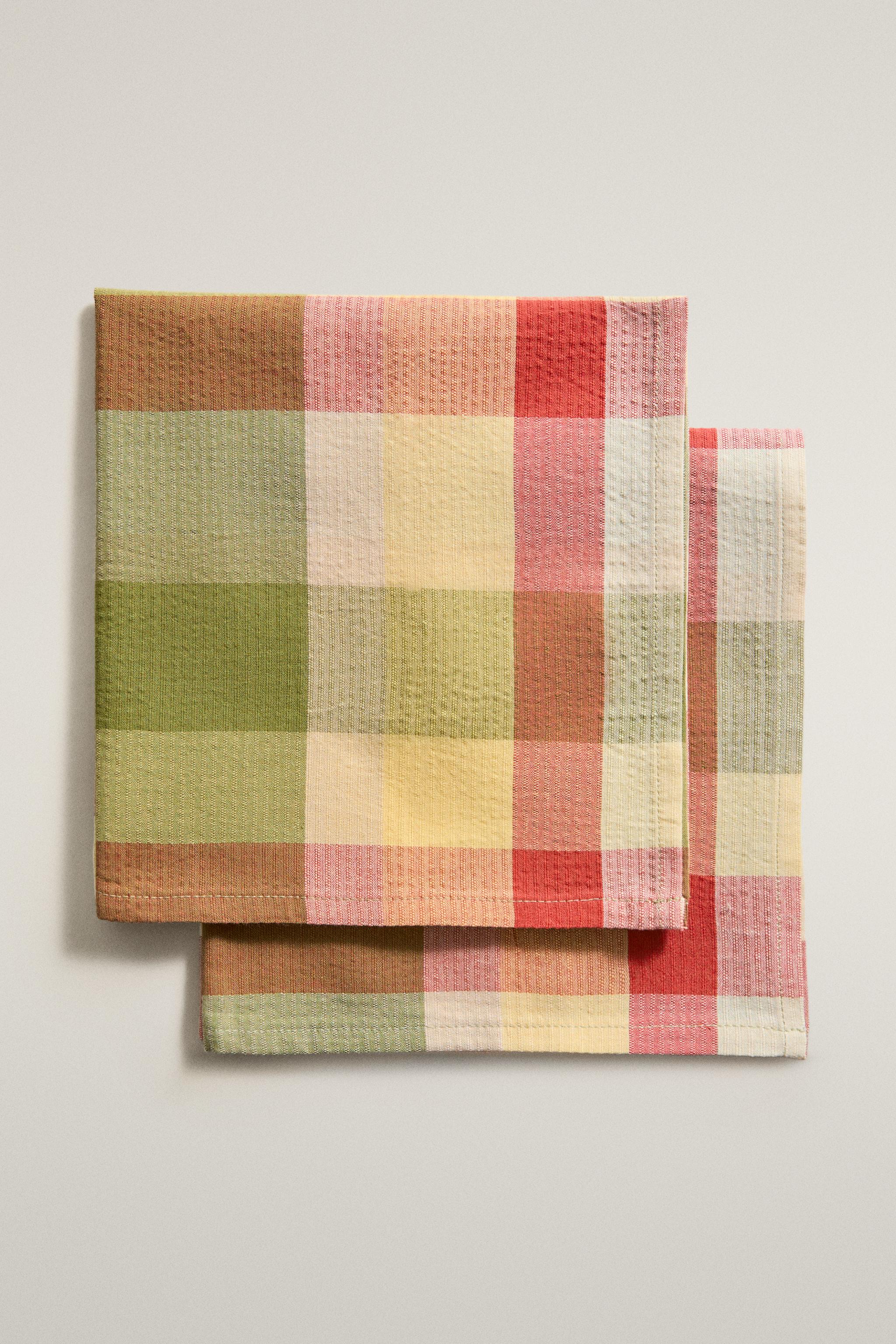 PACK OF CHECK COTTON NAPKINS (PACK OF 2)
