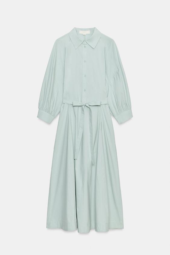 zara shirt dress blue SHORT SHIRT DRESS ZW COLLECTION - Navy blue