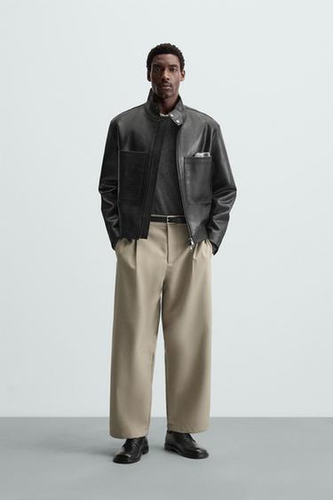 Zara PLEATED BALLOON FIT PANTS - taupe brown - Image 0