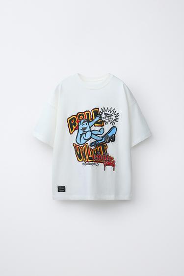 SKATE GRAFFITI T-SHIRT - White by Zara - Image 0