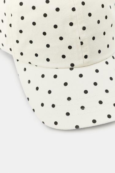 TWILL POLKA DOT HEART EMBROIDERED CAP - Ecru by Zara
