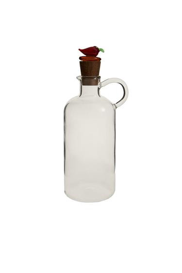 CHILLI PEPPER BOROSILICATE GLASS CRUET - Red by Zara