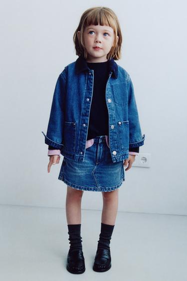 Zara DENIM SKORT - Mid-blue