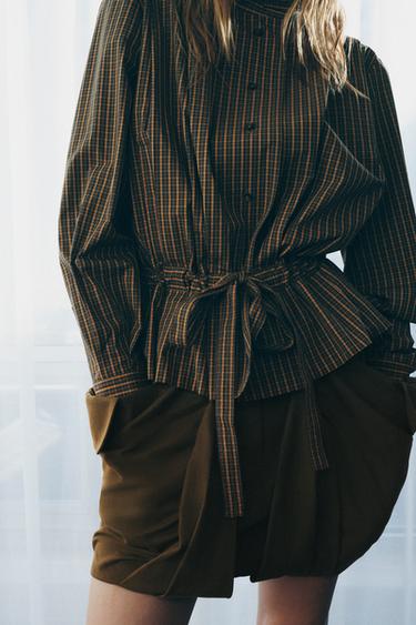 ZW COLLECTION SHORT CARGO SKIRT - Khaki by Zara - Image 4