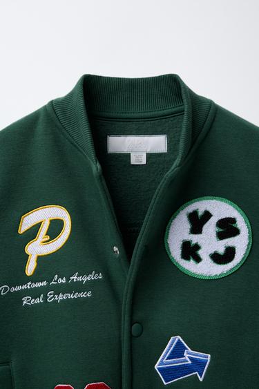 VARSITY PATCH BOMBER JACKET - Green by Zara - Image 2