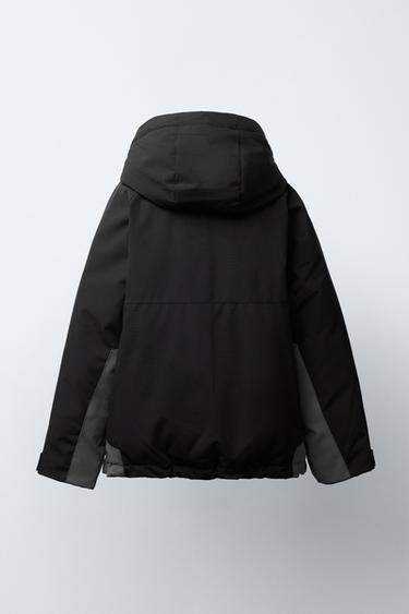 WATER-REPELLENT COLOUR BLOCK JACKET - Black by Zara - Image 3