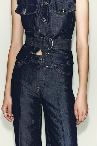 JEANS Z1975 STRAIGHT MID-WAIST CREASED - Blue by Zara - Image 3