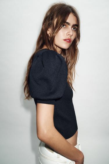 PULL EN MAILLE CUT OUT CŒUR - Bleu marine de Zara - Image 2