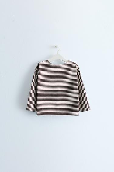 ZARA TIMELESS - STRIPED PRINT T-SHIRT — Brown 2
