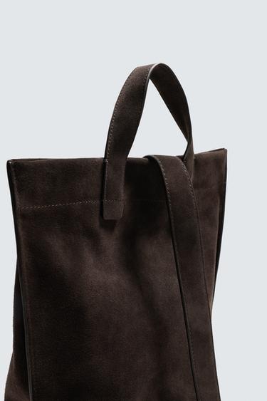 SAC SHOPPER EN CUIR - Marron de Zara - Image 2