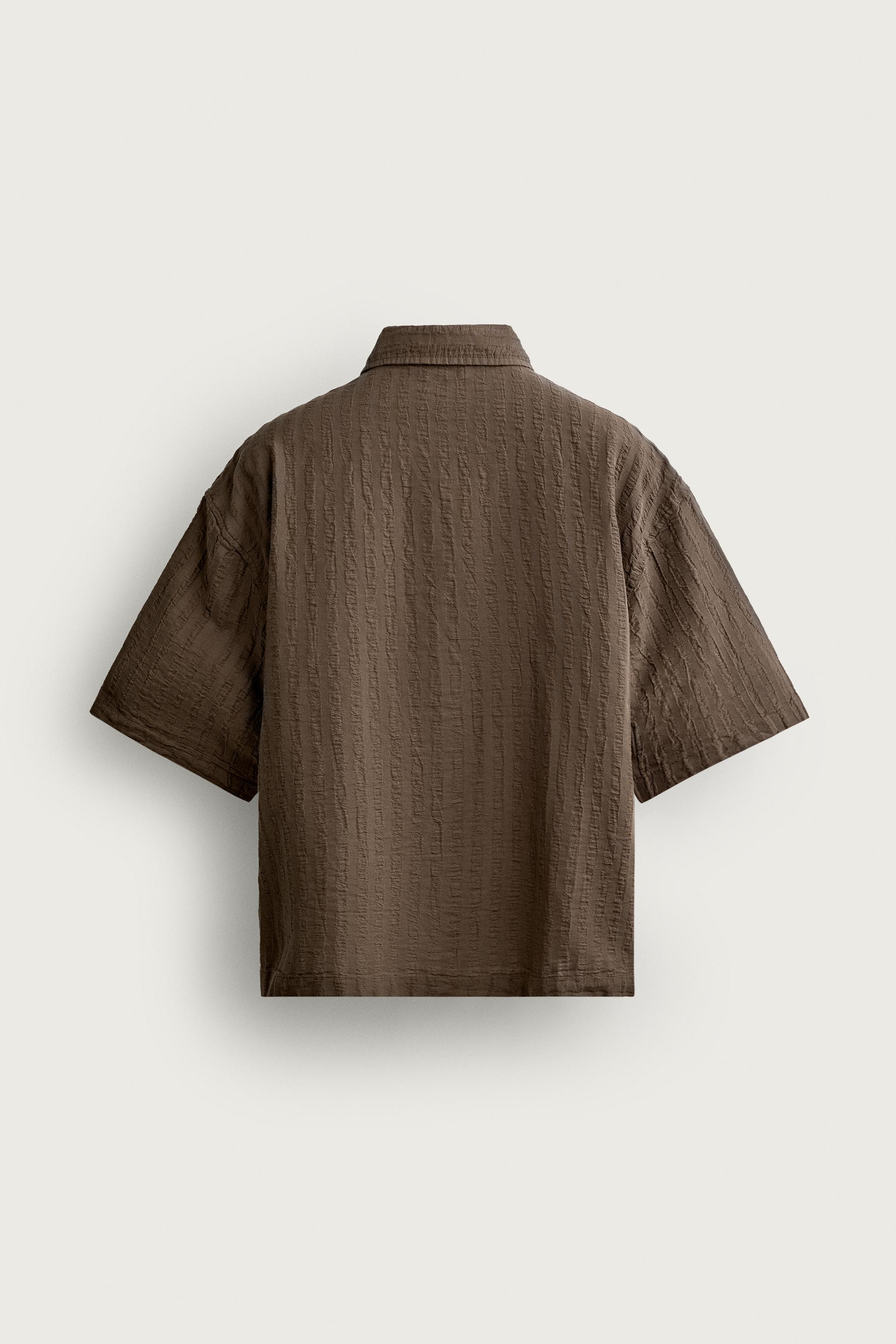 BOXY FIT JACQUARD STRIPED SHIRT