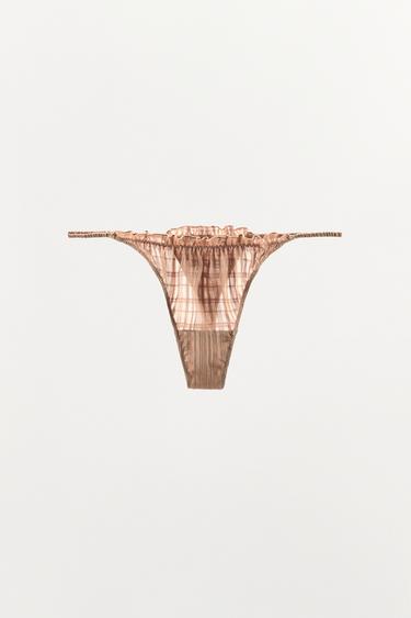 Zara TANGA GAĆICE SA NABORIMA I LASTIŠEM – svetloružičast – Slika 0