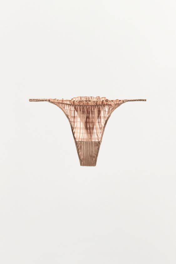 RUCHED ELASTIC THONG from Zara - $35.90