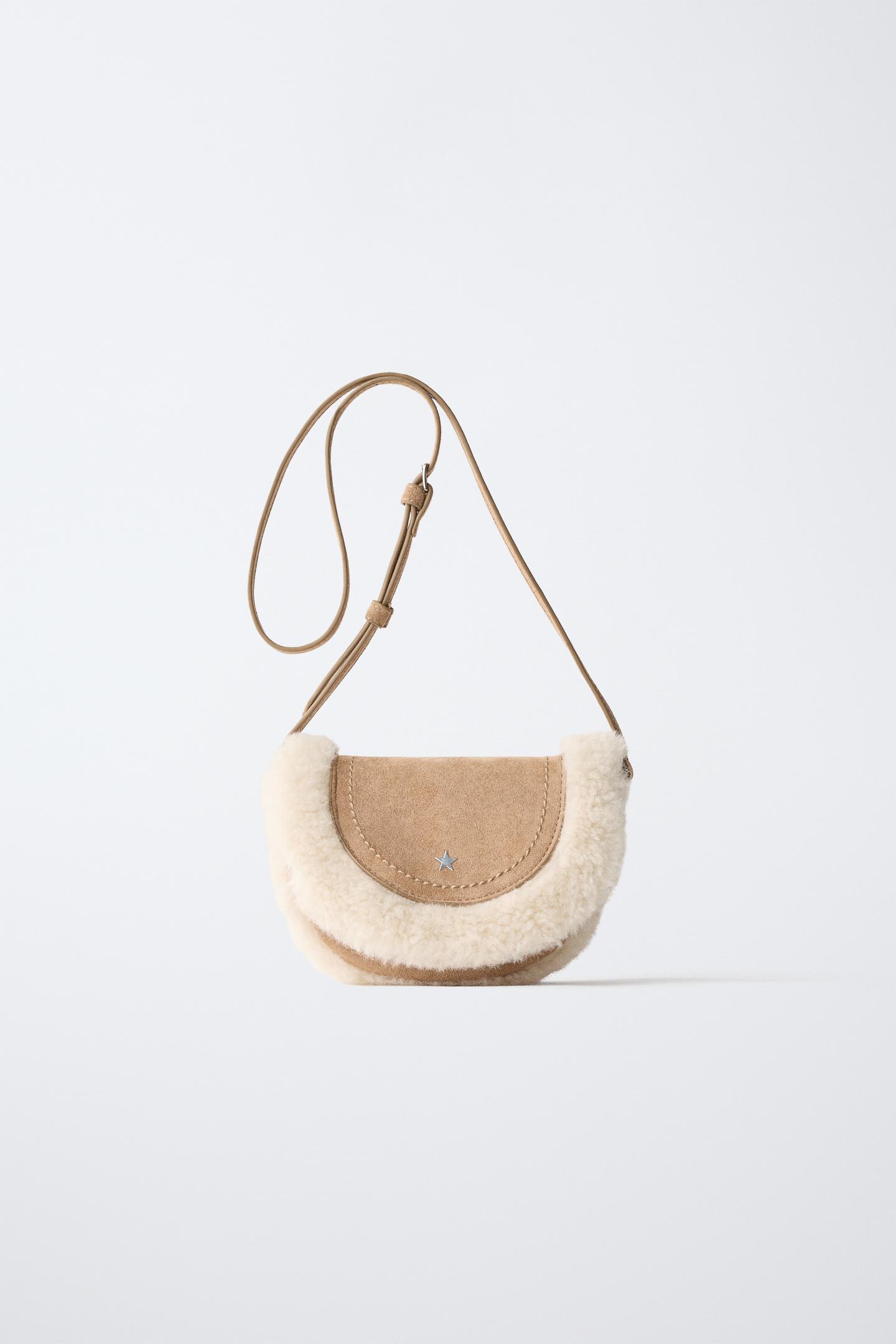 Детская сумка Zara Faux Fur Flap Crossbody, цвет: Коричневый