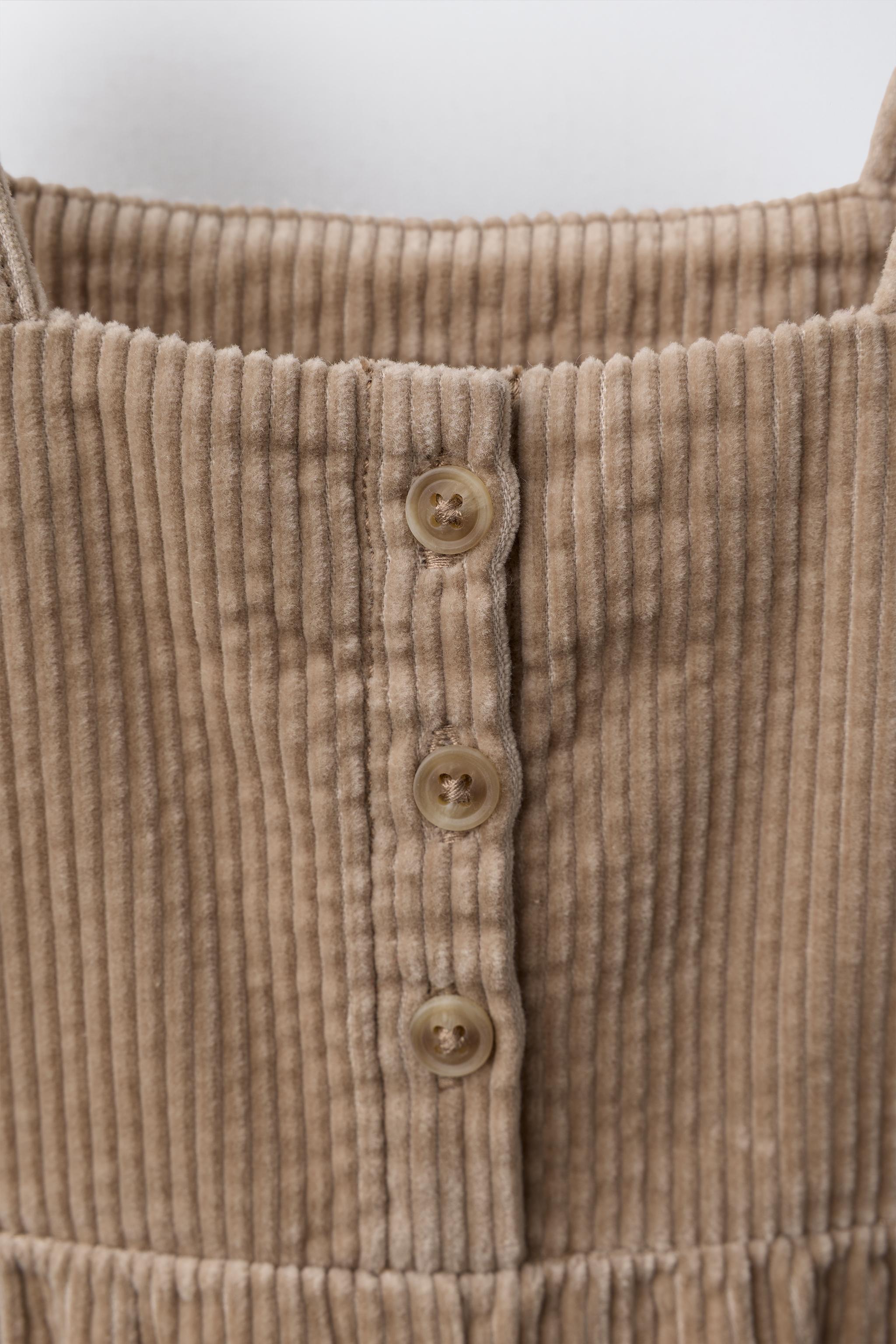 EMBROIDERED CORDUROY OVERALLS