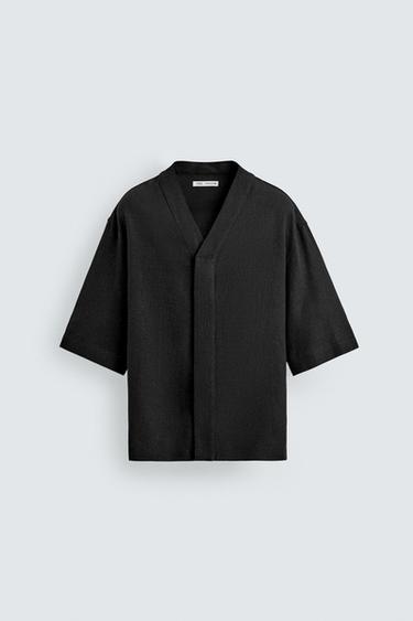 חולצת RELAXED FIT מויסקוזה-המפ - שחור של Zara