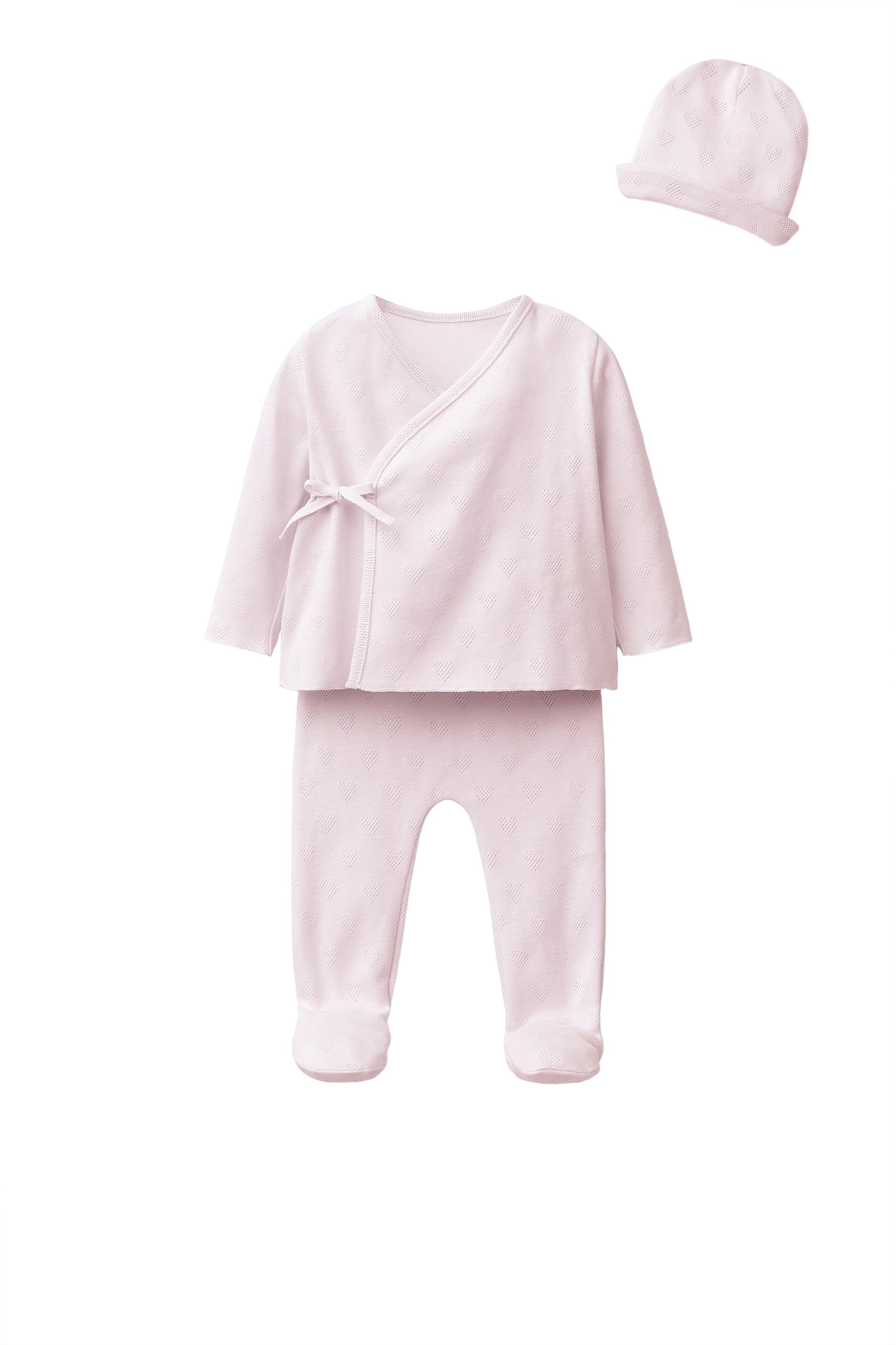 NEWBORN HEART SET WITH POUCH — Pink