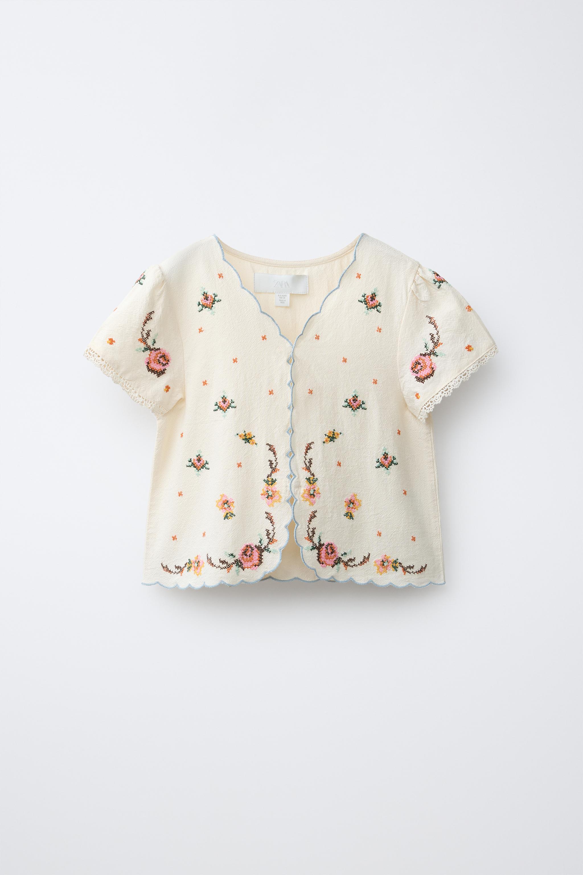 刺繍入りブラウス - エクリュ | ZARA Japan / 日本