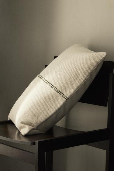 DOUBLE LINE CUSHION COVER - Green by Zara