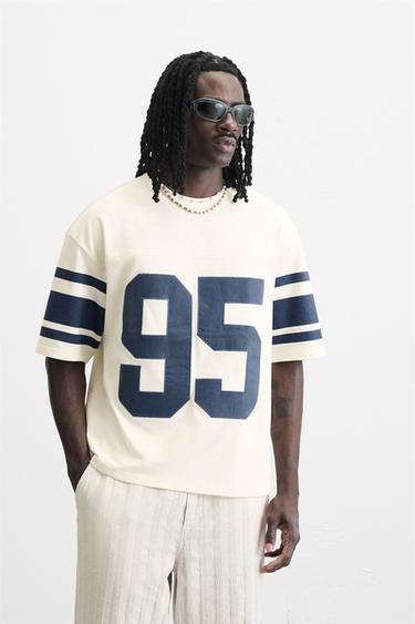VARSITY-PRINTTI T-PAITA - White Zaralta