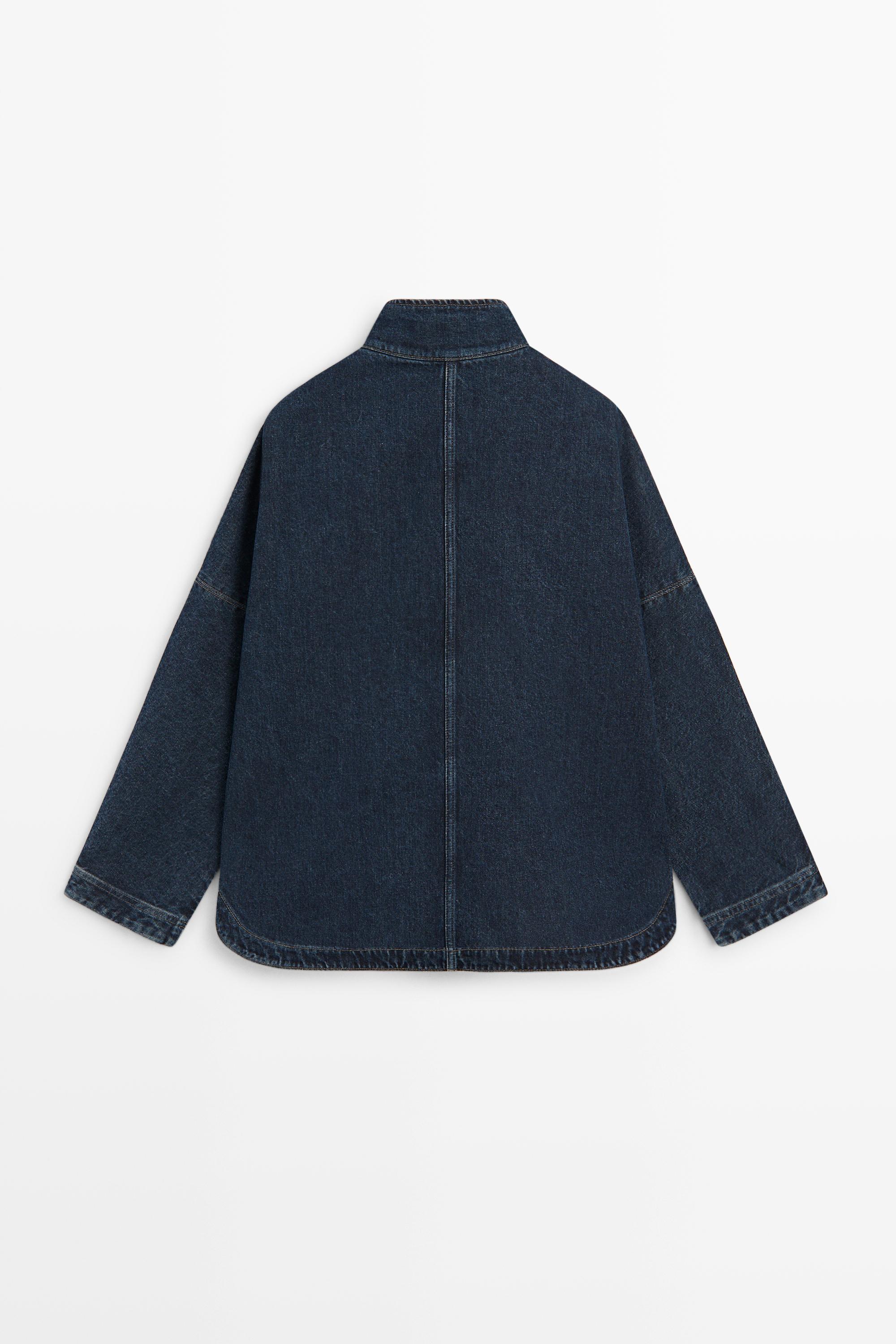 100% cotton high neck denim jacket