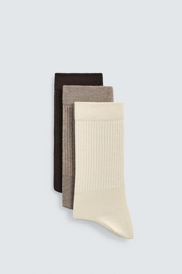 3-PACK OF RIBBED SOCKS - various by Zara
