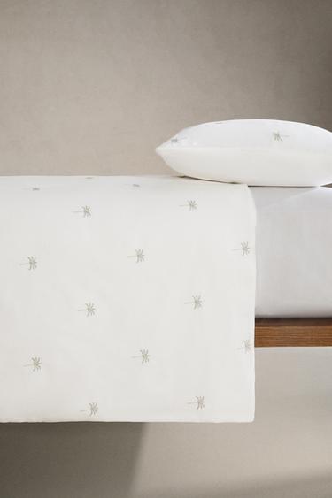 HOUSSE DE COUETTE SATIN BRODERIE PALMIERS - Cave de Zara - Image 2