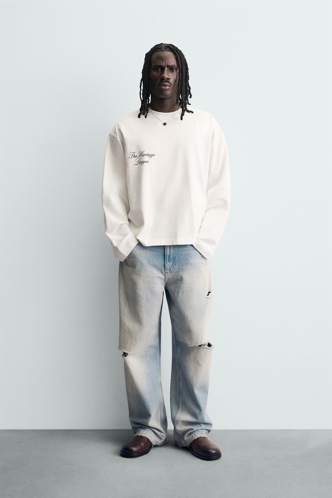 ФУТБОЛКА С ПРИНТОМ ZARA С ТЕКСТОМ