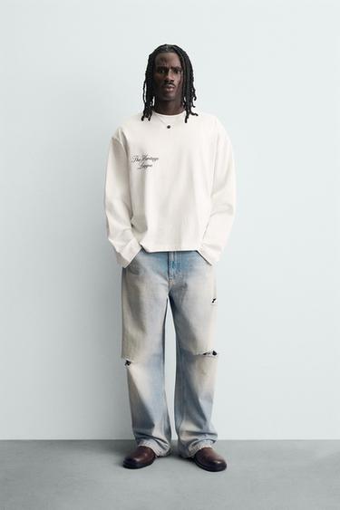 T-SHIRT MET TEKSTPRINT - Wit van Zara - Afbeelding 0