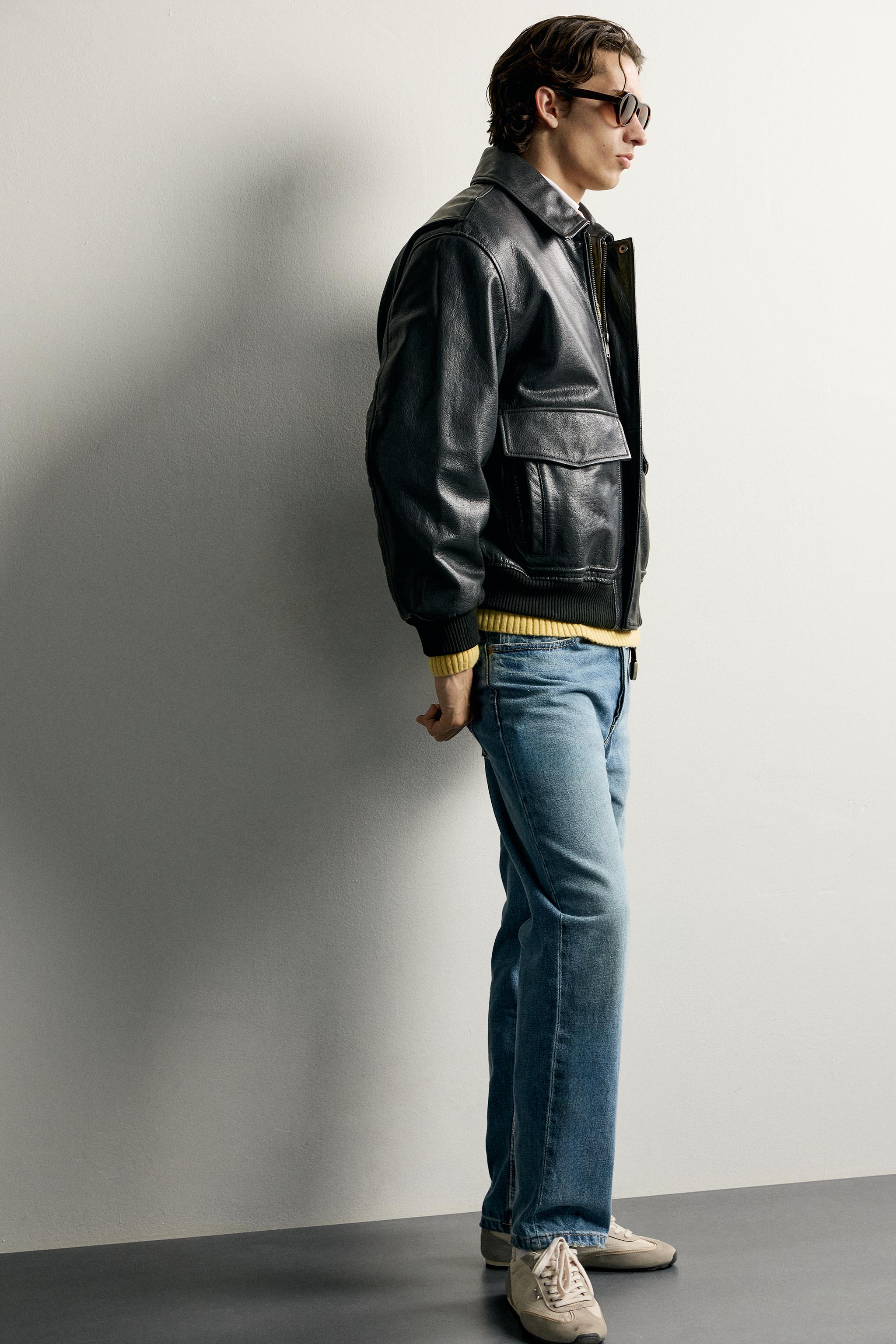 BLOUSON EN CUIR REGULAR FIT
