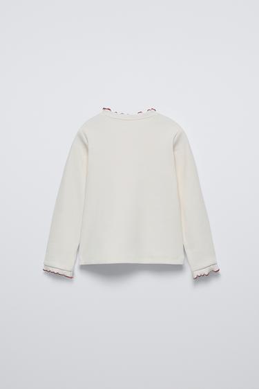 HIGH NECK T-SHIRT - Ecru by Zara - Image 1