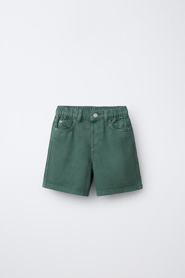 BAGGY DENIM BERMUDA SHORTS - Green by Zara