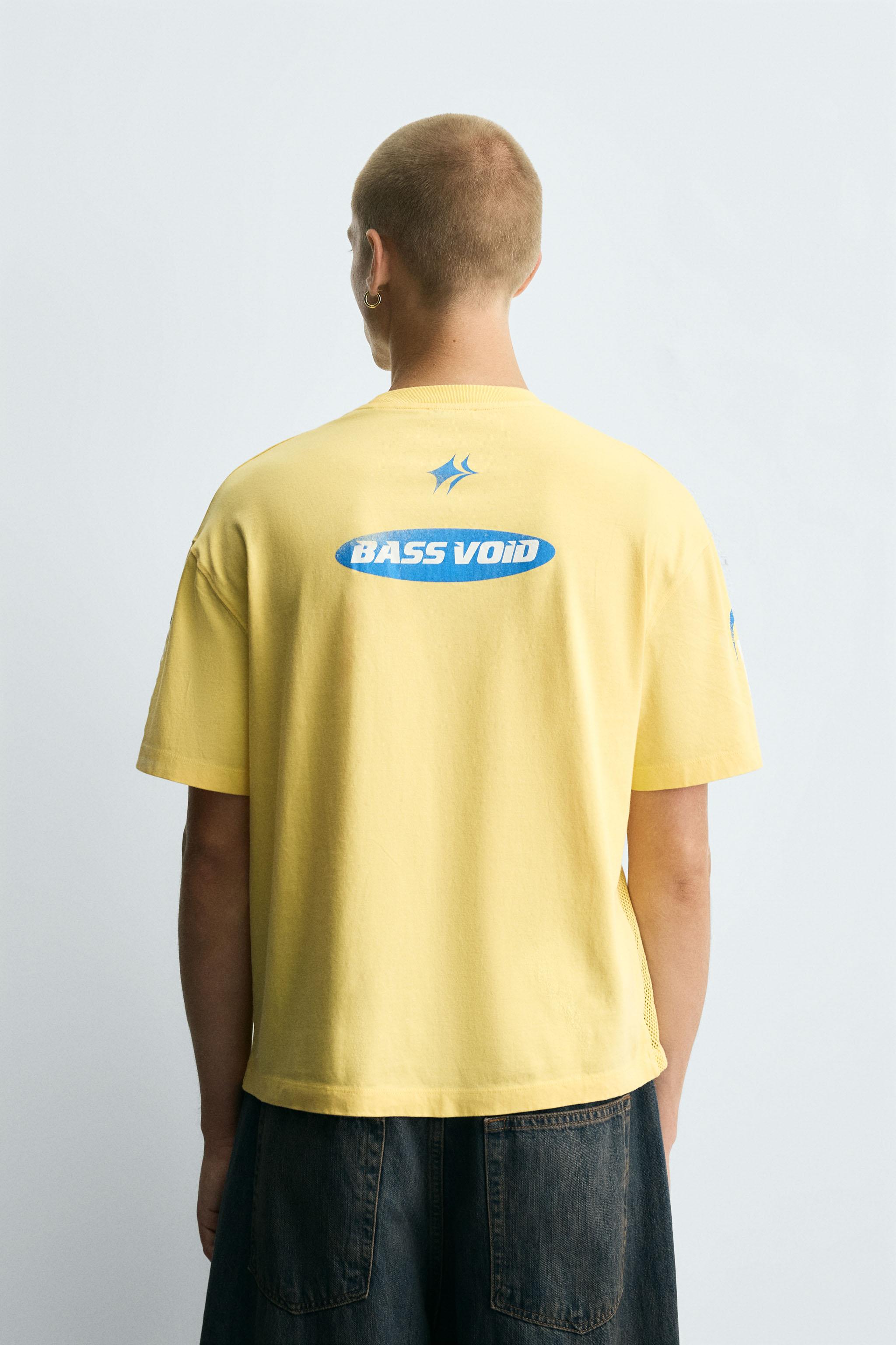 T-SHIRT WITH CONTRAST TEXT PRINTS - Yellow | ZARA India