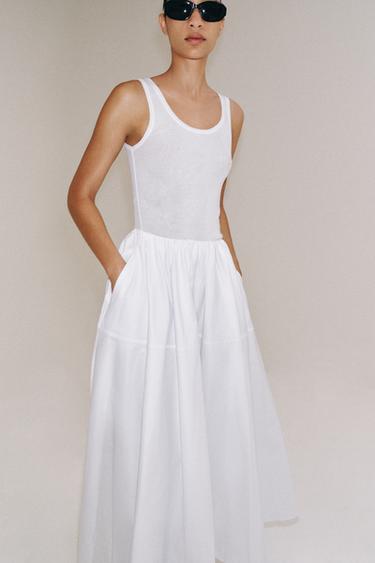 FALDA VOLUMEN ZW COLLECTION - Blanco de Zara
