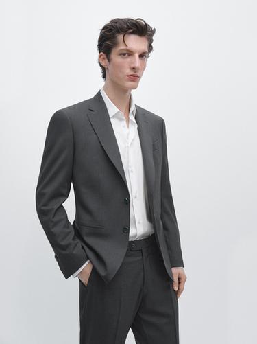 Veste de costume laine froide - Gris anthracite de Zara
