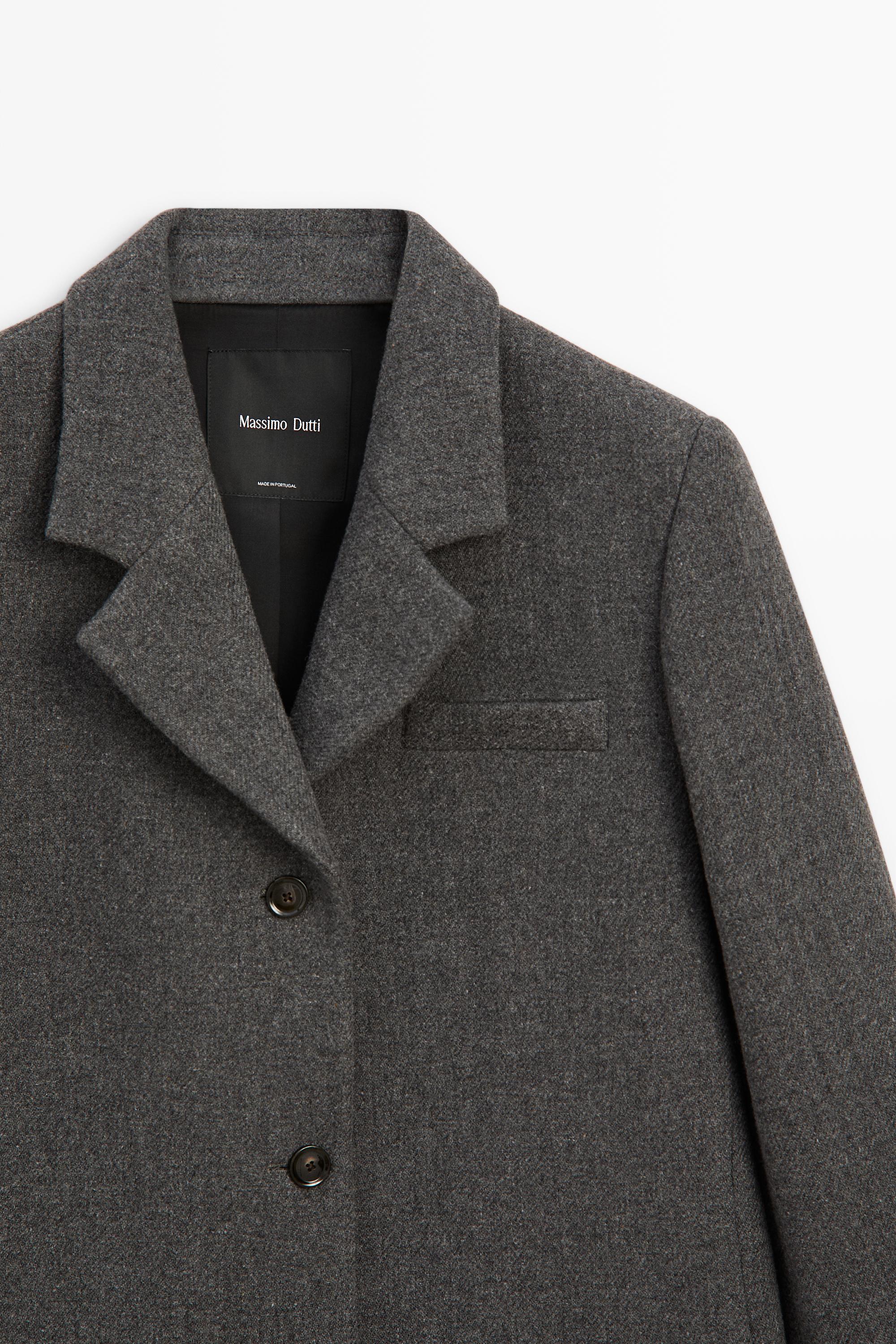Manteau en tissu bouclé mélangé de laine
