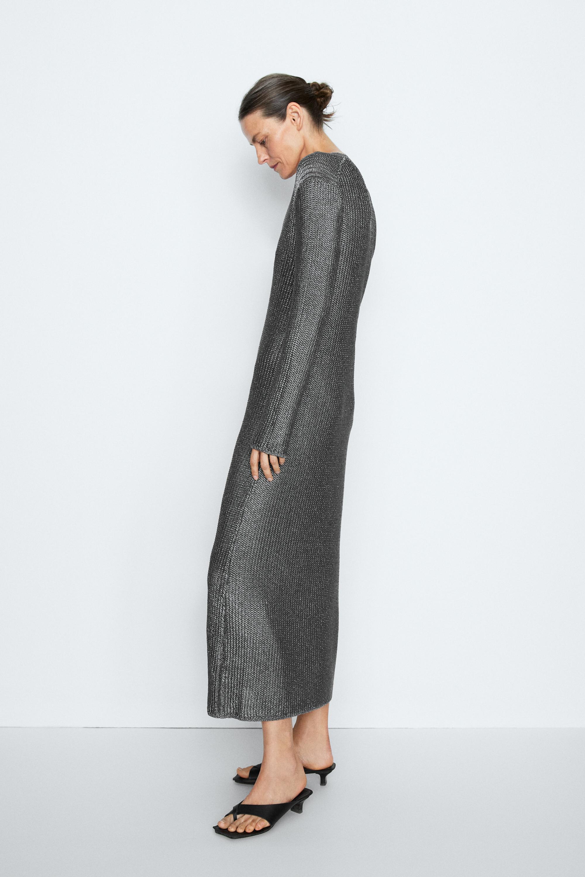 Robe longue en maille métallisée - STUDIO